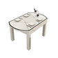 Table à manger extensible de bureau en verre moderne, base en chêne pour salle à manger