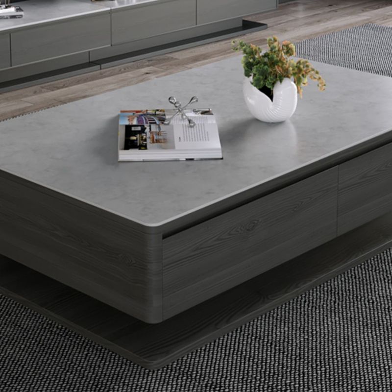 Rectangle Single Coffee Table Glam 1 Coffee Table with 4 Drawers Clearhalo 'Coffee & Accent Tables' 'Coffee Tables' 'coffee_tables' 'furn' 'furn_coffee_tables' 'Furniture' 'Living Room Furniture' 1200x1200_463f1921-3a48-42eb-a50a-e19216a9b89d