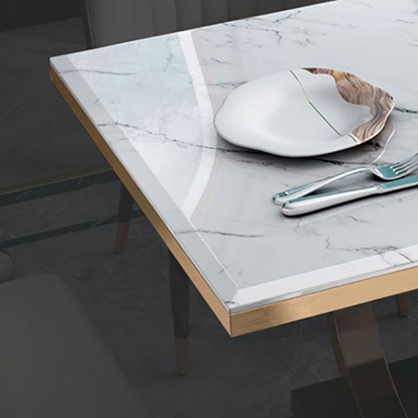 Metal Traditional Luxury Rectangle Indoor Table Sintered Stone Table with Metal Pedestal Base Clearhalo ' dining_table' 'Dining Tables & Seating' 'Dining Tables' 'furn' 'furn_dining_table' 'Furniture' 'furniture_dining_table' 'Kitchen & Dining Furniture' 'kitchen&dining_furn' 'kitchen' 'kitchen_dining_table' 1200x1200_463f8466-872a-44a3-b080-3407000631d2