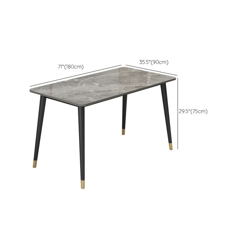 Slate and Metal Table Glam Style Rectangular Dining Table for Home Dining Room Clearhalo 'Dining Tables & Seating' 'Dining Tables' 'dining_table' 'furn' 'furn_dining_table' 'Furniture' 'Kitchen & Dining Furniture' 1200x1200_46403619-e233-47ca-9fa9-de014a10e191