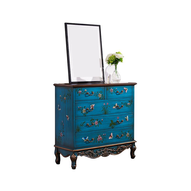 Coastal Storage Chest Dresser Solid Wood Dresser for Bedroom