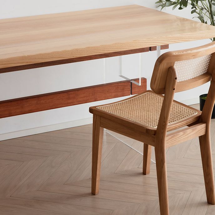 Ensemble de restauration rectangulaire moderne 1/2/4/7 Pieces Table à manger en bois massif avec chaises