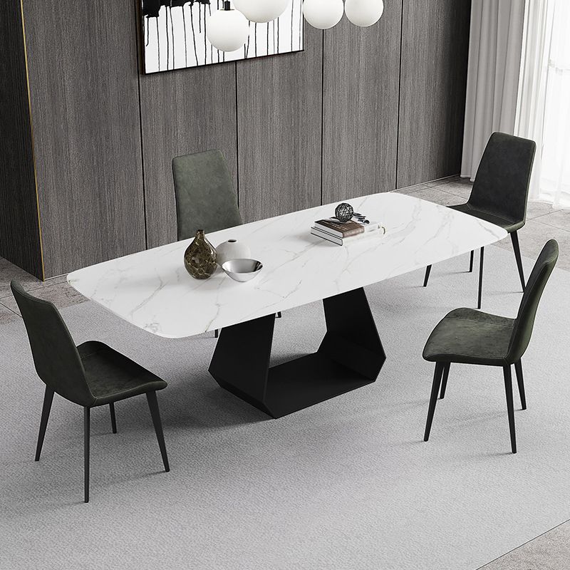 Rectangular Sintered Stone Dining Table Modern Dining Table with Metal Base Clearhalo 'Dining Tables & Seating' 'Dining Tables' 'dining_table' 'furn' 'furn_dining_table' 'Furniture' 'Kitchen & Dining Furniture' 1200x1200_4640a74b-0216-4028-89b2-27769c5becb5
