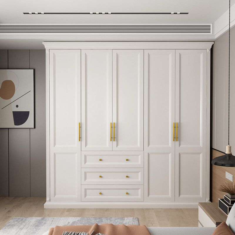 Solid Wood Wardrobe Armoire with Shelves French Country Wardrobe Cabinet Clearhalo 'Armoires & Wardrobes' 'armoires_wardrobes' 'Bedroom Furniture' 'furn' 'furn_armoires_wardrobes' 'Furniture' 1200x1200_4640b719-bbd0-4f26-abbb-e082fc63b79b