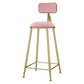 Tabouret de comptoir à dos de dos glamour tabouret de bar en fer avec coussin en velours et pédale pour la cuisine