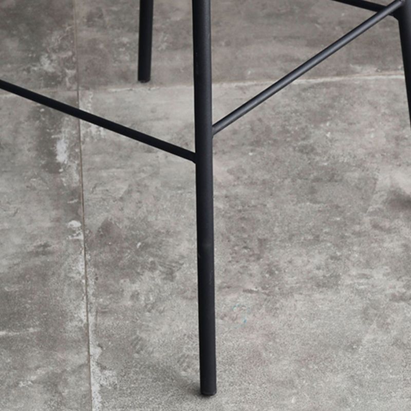 Industrial PU Leather Barstools Metal Base Bar Stool for Living Room