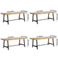 Industrial Solid Wood Rectangle Dining Khaki Standard Dining Table with Trestle Base Clearhalo ' dining_table' 'Dining Tables & Seating' 'Dining Tables' 'furn' 'furn_dining_table' 'Furniture' 'furniture_dining_table' 'Kitchen & Dining Furniture' 'kitchen&dining_furn' 'kitchen' 'kitchen_dining_table' 1200x1200_4641d59e-e034-48ee-9bea-ff4b8ac5ba69