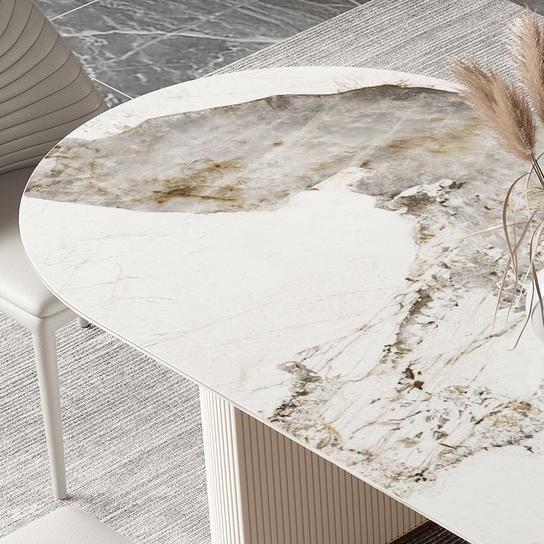 Stone Dining Table Contemporary Style Oval Dining Site Table for Home