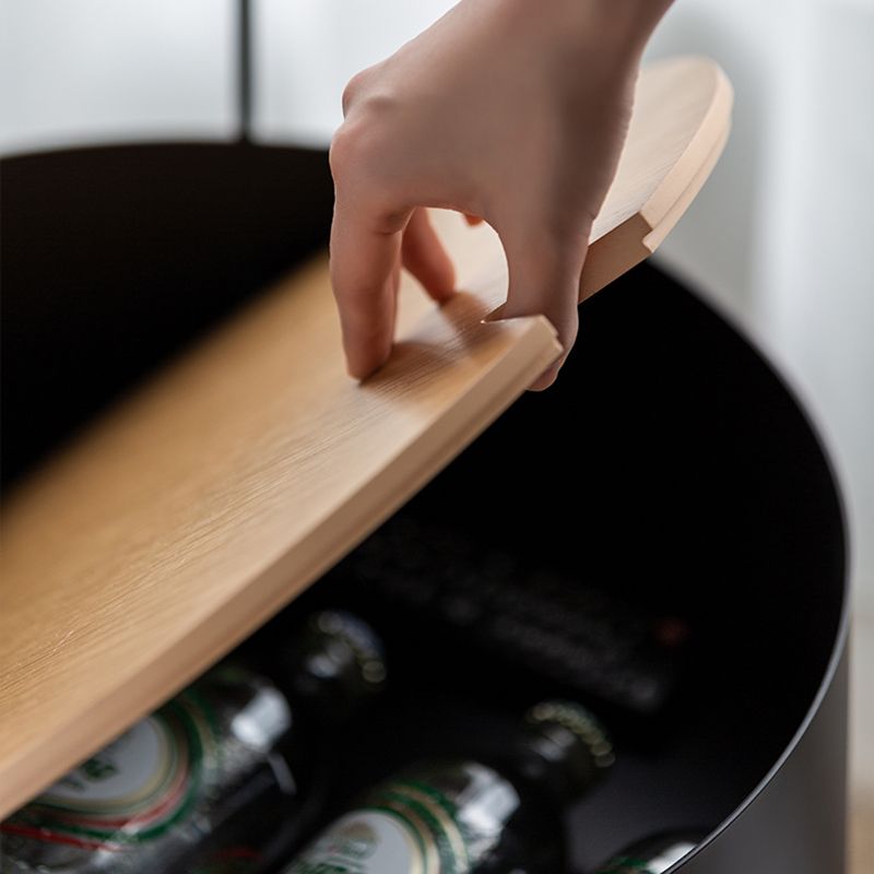 Modern Cross Legs End Table Removable Round Sofa Table with Storage