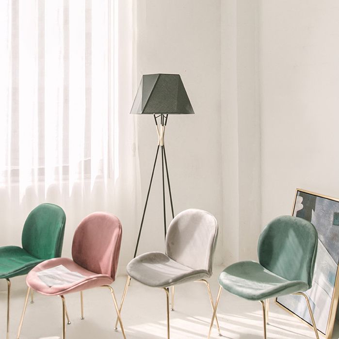 Scandinavian Style Metal Chairs Home Solid Back Armless Chairs for Kitchen Clearhalo ' kitchen&dining_furn' 'Dining Chairs' 'Dining Tables & Seating' 'dining_chair' 'Furniture' 'furniture_dining_chair' 'Kitchen & Dining Furniture' 'kitchen' 1200x1200_4643adf1-533d-4781-8116-05783f1077bd