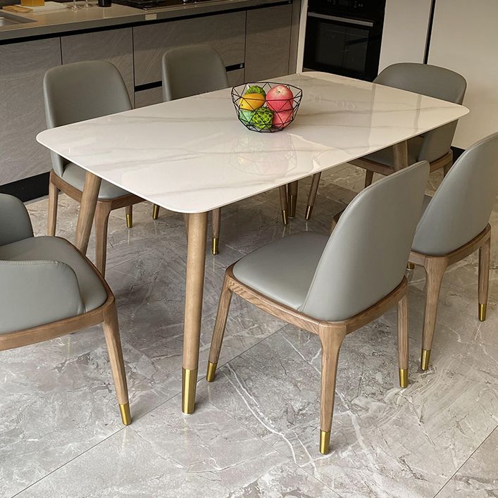 Solid Wood Contemporary Rectangular Table Sintered Stone Top Dining Table with 4 Legs Clearhalo ' dining_table' 'Dining Tables & Seating' 'Dining Tables' 'furn' 'furn_dining_table' 'Furniture' 'furniture_dining_table' 'Kitchen & Dining Furniture' 'kitchen&dining_furn' 'kitchen' 'kitchen_dining_table' 1200x1200_46453aad-fea6-4885-834a-949485cf0c25