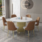 Glam 1/7 Pieces Dining Set Circular Stone Dining Table for Kitchen Clearhalo 'Dining Room Sets' 'Dining Tables & Seating' 'dining_room_set' 'furn' 'furn_dining_room_set' 'Furniture' 'furniture_dining_room_set' 'Kitchen & Dining Furniture' 1200x1200_464677c5-c40a-45c0-b255-1b1d6410e1b7