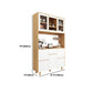 Modern Faux Wood Dining Hutch Standard Natural Hutch Cabinet with Doors