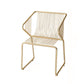 Slat Back Arm Chair Contemporary Style Metal Kitchen Dining Chair