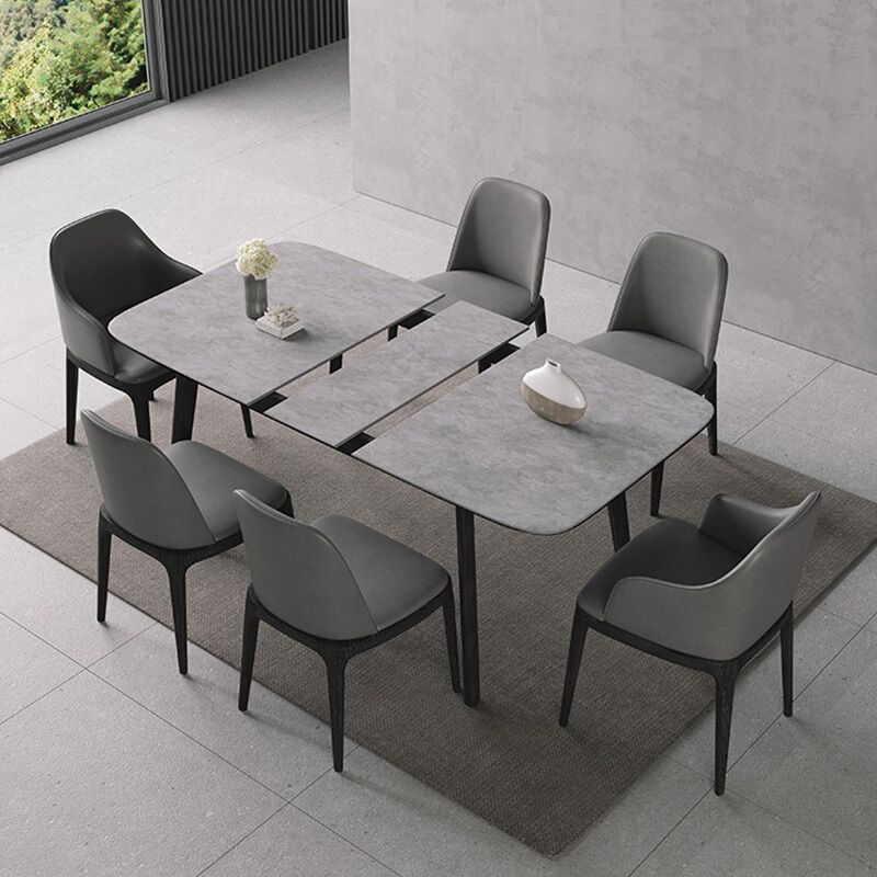 Table à manger extensible rectangulaire Table à manger en pierre moderne pour salle à manger