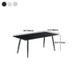 Industrial Rectangle Stone Table Standard Height Kitchen Room Table with 4 Legs