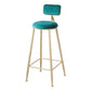 Scandinavian Footrest Bar Stools Fabric Round Seat Barstool with 4 Gold Iron Legs Clearhalo 'Bar Furniture' 'Bar Stools' 'bar_stools' 'furn' 'furn_bar_stools' 'Furniture' 'Kitchen & Dining Furniture' 1200x1200_46499080-4ffc-4fb8-a5dc-c26809fccd18