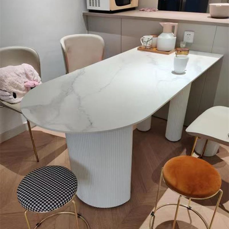 Free Form Sintered Stone White Dining Table Modern Double Pedestal Table for Dining Room Clearhalo ' dining_table' 'Dining Tables & Seating' 'Dining Tables' 'furn' 'furn_dining_table' 'Furniture' 'furniture_dining_table' 'Kitchen & Dining Furniture' 'kitchen&dining_furn' 'kitchen' 'kitchen_dining_table' 1200x1200_4649e210-89d9-47ff-bcfb-46f554438450