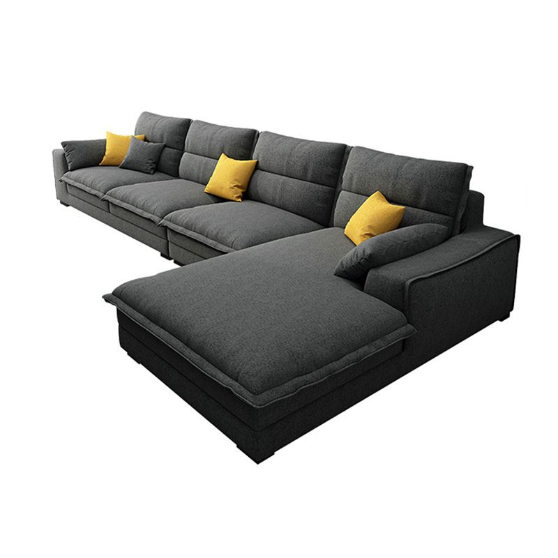 Scandinavian Stain-Resistant Faux Leather 4-Seater L-Shape Sectional Set