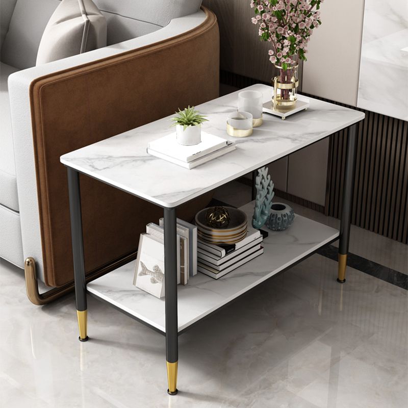 21,65 "Table de bout à 4 jambes de haut Table d'appoint rectangulaire moderne