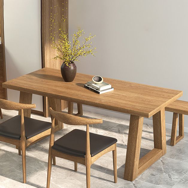 Pine Wood Top Dining Table Modern Rectangle Table with Solid Wood Sled Base Clearhalo 'Dining Tables & Seating' 'Dining Tables' 'dining_table' 'furn' 'furn_dining_table' 'Furniture' 'furniture_dining_table' 'Kitchen & Dining Furniture' 'kitchen' 'kitchen_dining_table' 1200x1200_464cdfbd-4161-46f1-9b08-ab089f7034e6