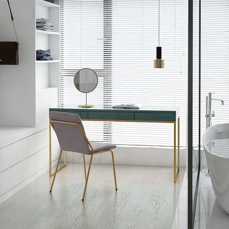 Glam Wood Make-up Vanity 17.71" Wide Vanity Tables with Storage Drawers, Green Clearhalo 'Bedroom Furniture' 'furn' 'furn_makeup_vanities' 'Furniture' 'Makeup Vanities' 'makeup_vanities' 1200x1200_464d9439-b1fb-47f3-85af-64ef75138a1d