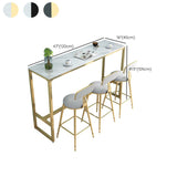 Rectangular Bar-height Table Stone Top Bistro Pub Table for Patio Use