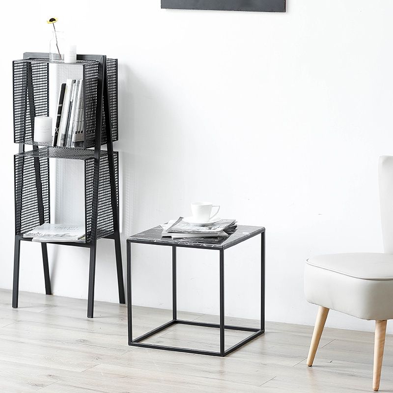 Glam Frame Coffee Table Slate Square Cocktail Table for Living Room Clearhalo 'Coffee & Accent Tables' 'Coffee Tables' 'coffee_tables' 'furn' 'furn_coffee_tables' 'Furniture' 'Living Room Furniture' 1200x1200_4650cfca-3b13-48fe-8a26-4822af6fda71