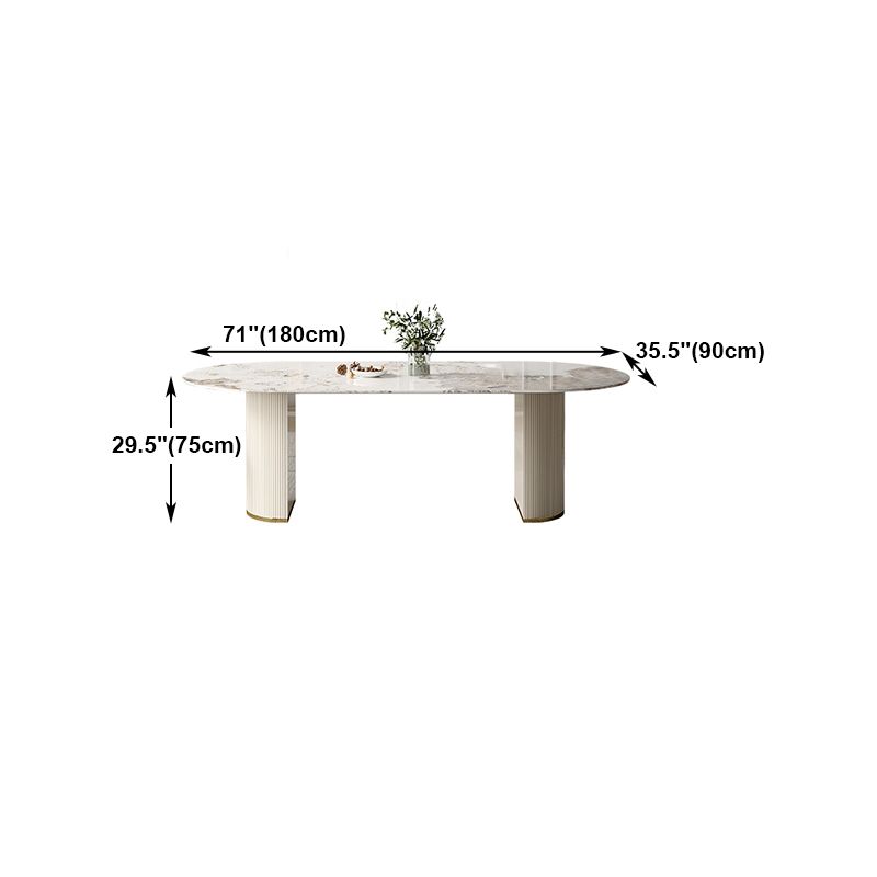 Traditional Luxury Furniture Oval Double Pedestal Dining Room Table for Home Clearhalo 'Dining Tables & Seating' 'Dining Tables' 'dining_table' 'furn' 'furn_dining_table' 'Furniture' 'Kitchen & Dining Furniture' 1200x1200_46522f0a-cb8d-446a-9180-7e3a4fcad570