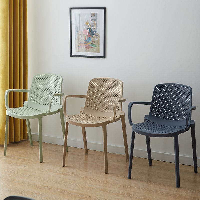 Plastic Contemporary Kitchen Dining Chair Arm Solid Back Chair Clearhalo 'Dining Chairs' 'Dining Tables & Seating' 'dining_chair' 'furn' 'furn_dining_chair' 'Furniture' 'furniture_dining_chair' 'Kitchen & Dining Furniture' 1200x1200_4652fb1b-ce27-4390-9048-3e8974627224
