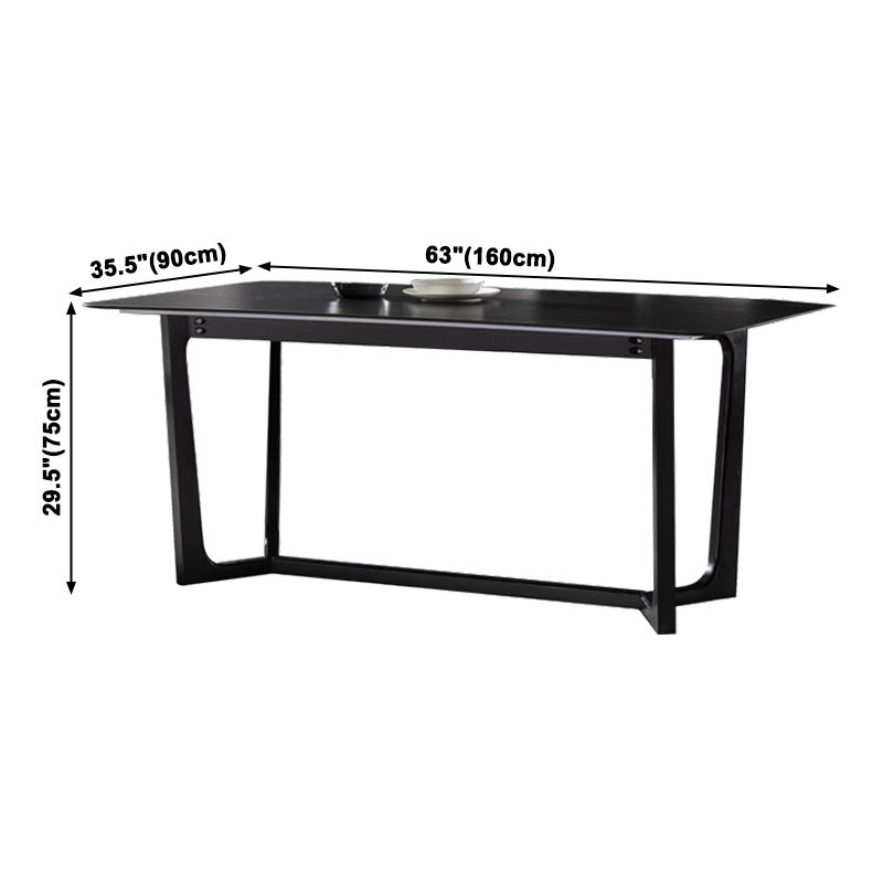 Industrial Sintered Stone Dining Table Trestle Base Rectangle Table for Home Clearhalo ' dining_table' 'Dining Tables & Seating' 'Dining Tables' 'furn' 'furn_dining_table' 'Furniture' 'furniture_dining_table' 'Kitchen & Dining Furniture' 'kitchen&dining_furn' 'kitchen' 'kitchen_dining_table' 1200x1200_46564b7a-dded-4fd0-9537-fbbb8fa4c5db