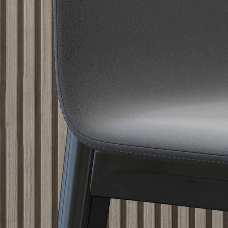 Industrial Rubberwood Solid Back Side Chair Matte Finish Leather Dining Chair with Black Legs Clearhalo ' kitchen&dining_furn' 'Dining Chairs' 'Dining Tables & Seating' 'dining_chair' 'furn' 'furn_dining_chair' 'Furniture' 'furniture_dining_chair' 'Kitchen & Dining Furniture' 'kitchen' 1200x1200_46565e8d-3bc5-45cf-a4bd-c8dc3901e147