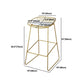 Glam Metal Barstool Plastic Counter Stool in Matte Finish for Indoor