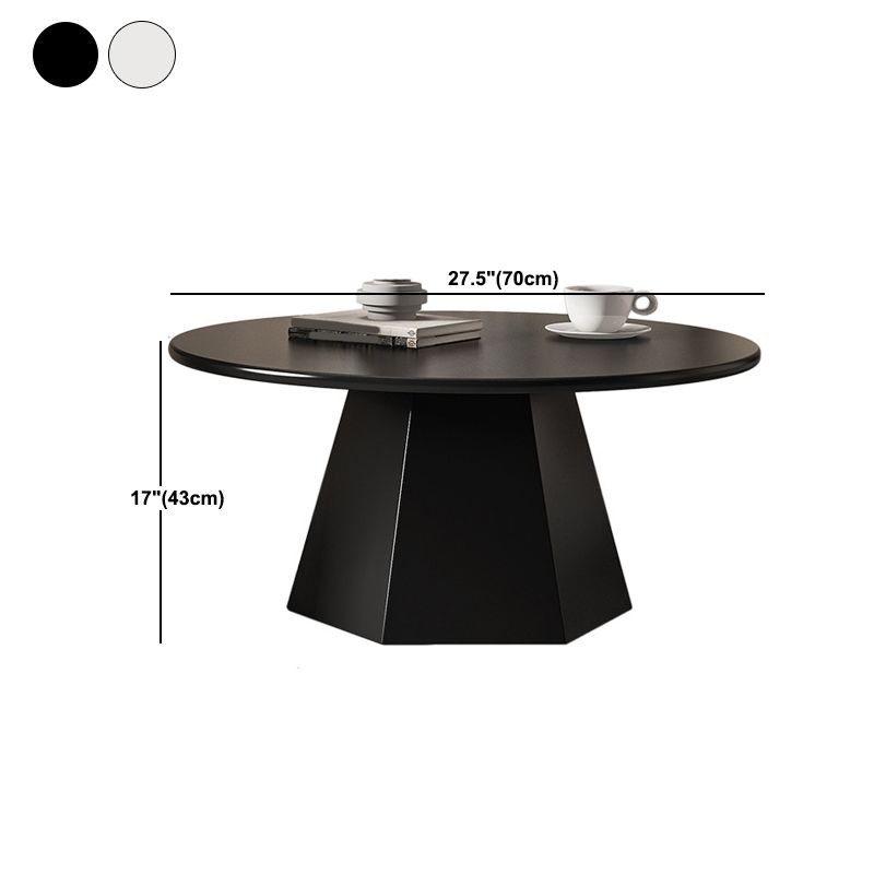 Pedestal 1/2 Black/White Coffee Table Metal Metal Round Cocktail Table
