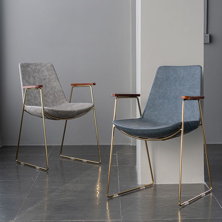 Scandinavian Design Solid Back Dining Side Chair Leather Dining Side Chair Clearhalo ' kitchen&dining_furn' 'Dining Chairs' 'Dining Tables & Seating' 'dining_chair' 'furn' 'furn_dining_chair' 'Furniture' 'furniture_dining_chair' 'Kitchen & Dining Furniture' 'kitchen' 1200x1200_465a2599-06d8-401a-8614-09adc9317158