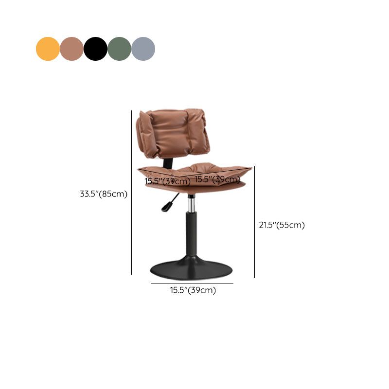 Glam Style Faux Leather Bar Stools Swivel Adjustable Height Bar Stool with Black Base Clearhalo 'Bar Furniture' 'Bar Stools' 'bar_stools' 'furn' 'furn_bar_stools' 'Furniture' 'Kitchen & Dining Furniture' 1200x1200_465b5526-30f8-4199-bde7-a8bb7fb8b3f4