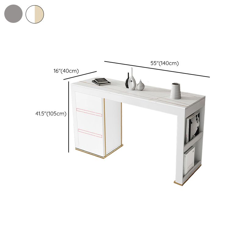 Stone Top Bar Stool Table Glam Style Rectangle Pub Table with Storage Clearhalo 'Bar Furniture' 'Bar Tables' 'bar_tables' 'furn' 'furn_bar_tables' 'Furniture' 'Kitchen & Dining Furniture' 1200x1200_465ee80d-0ad2-403c-a3ed-68545a3ed781