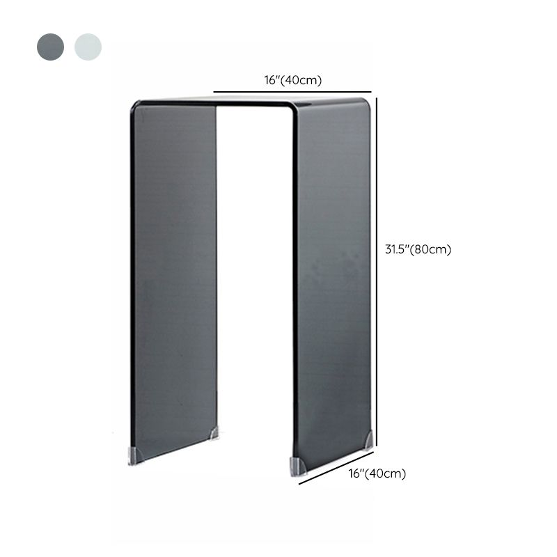 Mesa de trineo de vidrio moderno mesa de esquina cuadrada minimalista de esquina cuadrada