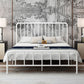 Modern Slat Bed Spindle Metal Open-Frame Bed with Custom Gold Legs