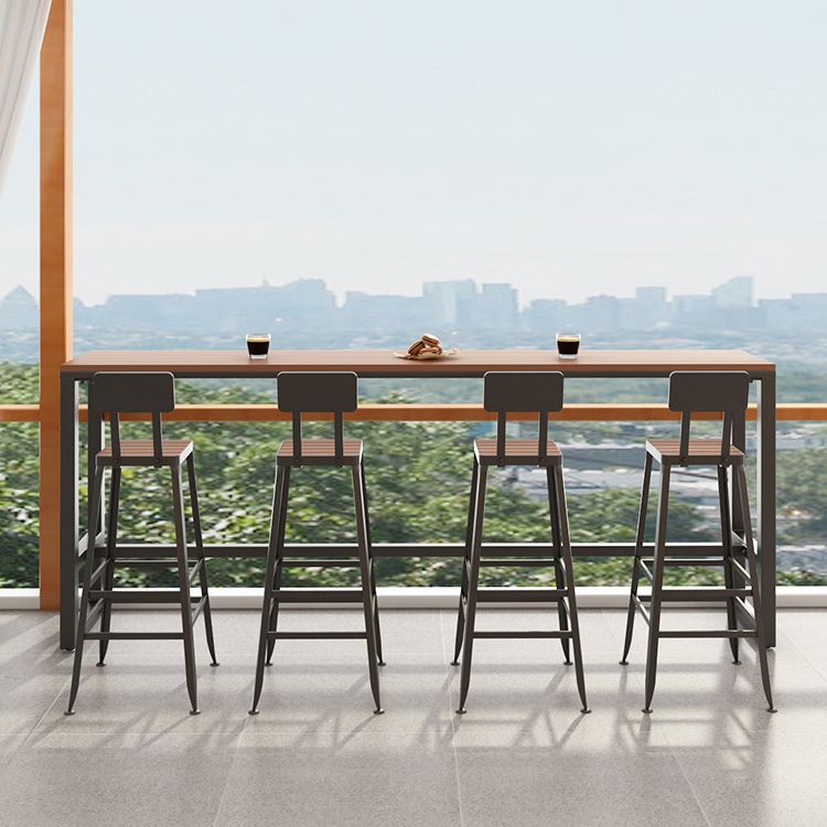 Industrial Metal Bar Stools Bar Height Outdoor Bar Stool with Black Base Clearhalo 'Bar Furniture' 'Bar Stools' 'bar_stools' 'furn' 'furn_bar_stools' 'Furniture' 'Kitchen & Dining Furniture' 1200x1200_46602f3d-2fb3-4cbe-968d-b395bed539dc