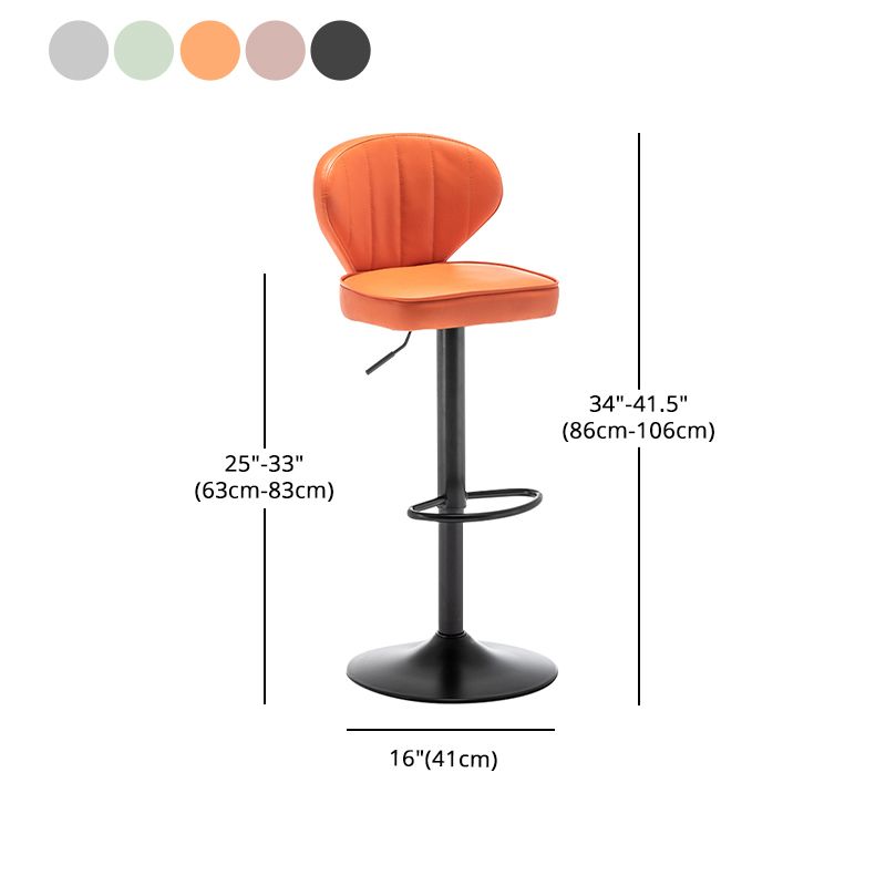Contemporary Faux Leather Bar Stool Footrest Low Back Adjustable Height Swivel Stool Clearhalo 'Bar Furniture' 'Bar Stools' 'bar_stools' 'furn' 'furn_bar_stools' 'furniture_bar_stools' 'Kitchen & Dining Furniture' 'kitchen&dining_furn' 'kitchen' 'kitchen_furn' Furniture' 1200x1200_46622d3c-1c87-40eb-92dd-9e423c52c98f