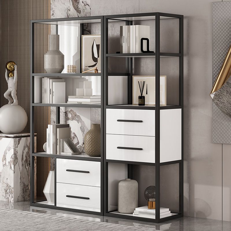 Glam Style Bookshelf Open Back Bookcase for Home Office and Study Room Clearhalo 'Bookcases' 'furn' 'furn_bookcases' 'Furniture' 'furniture_bookcases' 'Office Furniture' 1200x1200_46626570-335a-422a-aea9-f9d0d7dc15ac