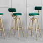 Contemporary Iron Adjustable Height Bar Stool Upholstered Bar Stool with Footrest