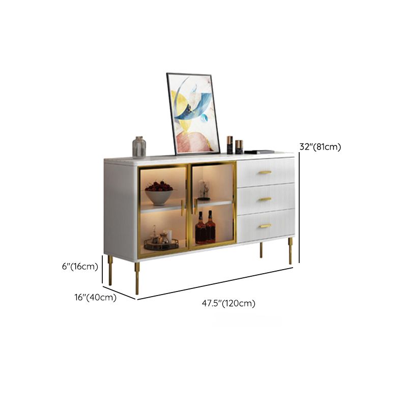 Table à buffet de buffet à manger glamour avec armoires et tiroirs