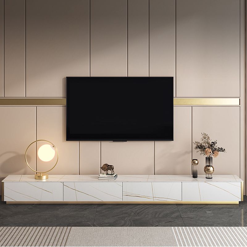 Glam Stone TV Stand White TV Media Stand with Drawers for Living Room Clearhalo 'furn' 'furn_tv_stands_entertainment_centers' 'Furniture' 'Living Room Furniture' 'TV Stands & Entertainment Centers' 'TV Stands & Media Storage Furniture' 'tv_stands_entertainment_centers' 1200x1200_46688785-bd14-4088-98e8-9a4a8c48e388