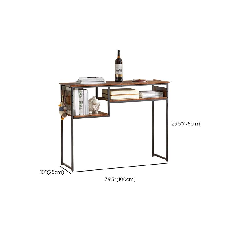 Rectangle Shape Contemporary Console Table Brown and Black Wood Console Sofa Table