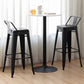 Nordic Armless Backrest Counter Stool Iron Cafe Bar Stool with Seat and Pedal