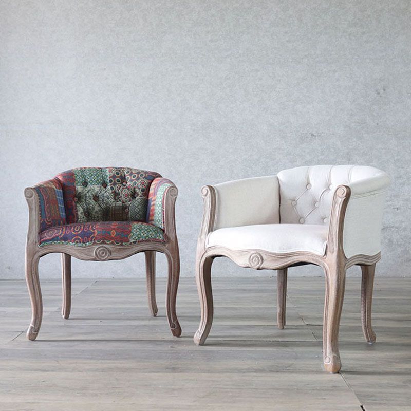 マット仕上げソリッドバックチェアファームハウスコーヒーショップファブリックアームチェア