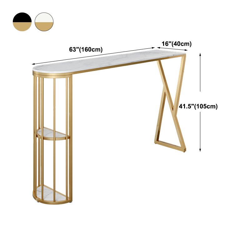 Glam Style Bar Table Stone Top Pub Table with Cabinet for Dining Room Clearhalo 'Bar Furniture' 'Bar Tables' 'bar_tables' 'furn' 'furn_bar_tables' 'Furniture' 'furniture_bar_tables' 'Kitchen & Dining Furniture' 1200x1200_466a8936-b72c-4611-a238-9bfaeba4ffba