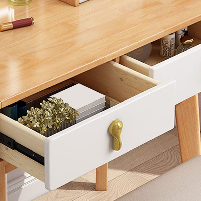 Scandinavian Solid Wood Make-up Vanity 3 Drawer Vanity Dressing Table